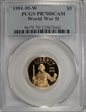 1991-95-W $5 World War II PR70DCAM