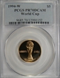 1994-W $5 World Cup PR70DCAM