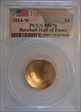 2014-W $5 Baseball Hall of Fame First Strike MS70