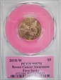 2018-W $5 Breast Cancer Awareness First Strike label MS70