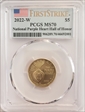 2022-W $5 National Purple Heart Hall of Honor First Strike MS70