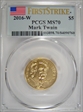 2016-W $5 Mark Twain First Strike MS70