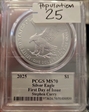 2025 $1 Silver Eagle First Day of Issue Legends of Life Stephen Curry MS70
