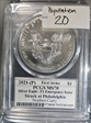 2021-(P) $1 Silver Eagle -T1 Emergency Issue Struck at Philadelphia FS Stephen Curry MS70