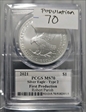 2021 $1 Silver Eagle - Type 2 First Production Legends of Life Robert Parish  MS70