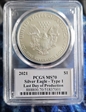 2021 $1 Silver Eagle - Type 1 Last Day of Production Native American MS70