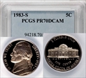 1983-S 5C PR70DCAM