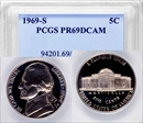 1969-S 5C PR69DCAM