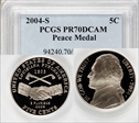 2004-S 5C Peace Medal PR70DCAM