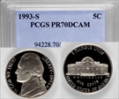 1993-S 5C PR70DCAM