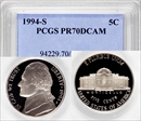 1994-S 5C PR70DCAM