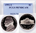 1991-S 5C PR70DCAM