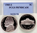 1985-S 5C PR70DCAM