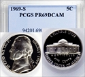 1969-S 5C PR69DCAM