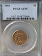 1910 $5 AU55