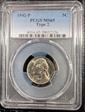 1942-P 5C Silver MS65