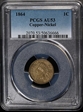 1864 1C Copper-Nickel AU53