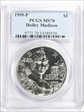 1999-P $1 Dolley Madison MS70