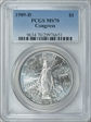 1989-D $1 Congress MS70