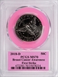 2018-D 50C Breast Cancer Awareness First Strike label MS70