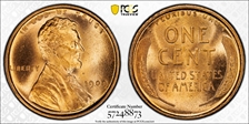 1909 1C Lincoln MS66+ RD