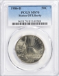 1986-D 50C Statue Of Liberty MS70