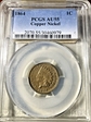 1864 1C Copper-Nickel AU55