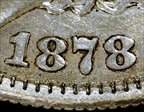 1878 8TF $1 VAM 18, Doubled Date XF40