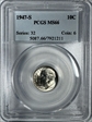 1947-S 10C MS66