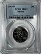 2003-D 25C Illinois MS67