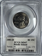 2001-D 25C Rhode Island MS67