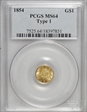 1854 G$1 Type 1 MS64