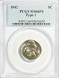 1942 5C Nickel MS66FS
