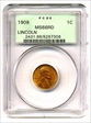 1909 1C Lincoln MS66RD