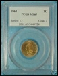 1861 1C MS65