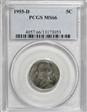 1955-D 5C MS66