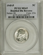 1945-P 5C Doubled Die Reverse MS65