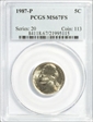 1987-P 5C MS67FS