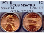 1974-D 1C MS67RD