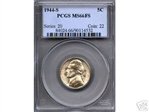 1944-S 5C MS66FS
