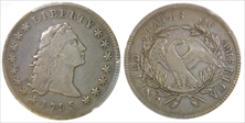 1795 $1 Flowing Hair, 3 Leaves VF25