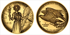 2015-W $100 High Relief  First Strike .9999 Fine Gold MS70PL