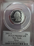 2001-S 25C New York Silver PR69DCAM