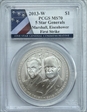 2013-W $1 5 Star Generals Marshall, Eisenhower - First Strike MS70