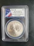 2013-W $1 5 Star Generals Marshall, Eisenhower - First Strike MS70