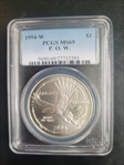 1994-W $1 P. O. W. MS69