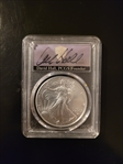 2024 $1 Silver Eagle First Day of Issue David Hall MS70