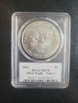 2021 $1 Silver Eagle - Type 1 Ultra Breaks MS70