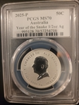 2025-P 50C Year of the Snake 1/2oz Ag Ultra Breaks MS70