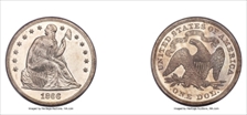 1866 $1 Motto MS63